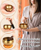 Relaehih 2-Pack Tibetan Singing Bowls Set - 100% Handmade in Nepal, Sound Bowl Meditation Set for Yoga, Chakra Healing, Meditation Gifts, Unique Gifts for Women (Blue, 3.15 + 4 inch)