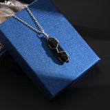 VIBILIA Healing Crystal Necklace Wire Wrapped Natural Amethyst Stone Point Pendant Necklace Hexagonal Reiki Spiritual Quartz Gemstone Stone Jewelry for Women Men