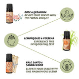 Folkulture Fragrance Oils for Diffuser | Set of 6 Essential Oils Set for Diffusers for Home | Diffuser Oil Scents - Lavender, Palo Santo, Rose Geranium, Lemongrass, Ocean Salt | Lotus Gift Box Set