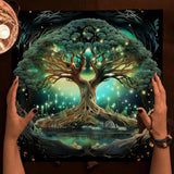 ZHOUSUFEN Trees of Life Altars Cloth Tarots Cards Tablecloth Divinations Cards Table Cloth Square Tapestry Witchcrafts Supply, 50x50cm