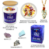 Astrology Candle Set - Zodiac Candle Amethyst, dalmatian jasper, and amazonite