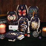 XSYLOHXL Tarot Crad bag and Pouches kit 6 pcs Tarot Deck Holder Storage Gift Velvet Bags with Sturdy Drawstrings Also Suitable for Crystals Dices Witchcraft and Divination Supplies