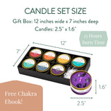 Chakra Candle Box Set of 7 with Crystals Inside | for Aromatherapy, Meditation, Yoga, Reiki and Mindfulness | Gift Box Candles
