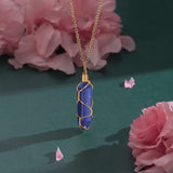 VIBILIA Healing Crystal Necklace Wire Wrapped Natural Amethyst Stone Point Pendant Necklace Hexagonal Reiki Spiritual Quartz Gemstone Stone Jewelry for Women Men