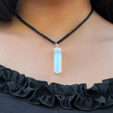Sugandha Wellness Rainbow Moonstone Healing Crystal Necklace - Lunar Pendant Balance, Inner Light, Love & Creativity