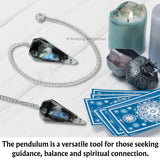 Amazing Gemstone Rainbow Moonstone Crystal Pendulum for Divination - Certified Dowsing Crystals and Healing Stones for Chakra Balancing and Meditation - Enhance Reiki Spiritual Growth