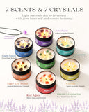 AOOVOO Chakra Candles with Healing Crystals - 7 Chakra Candle Set, Spiritual Gifts for Women, Aromatherapy Candle, Soy Candles Set for Medition