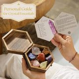 Anima Premium 7 Chakras Crystals and Healing Stones Set with Guide Booklet - Large Raw Healing Crystals and Stones Set in Wooden Box for Energy Alignment & Spiritual Growth - Ethically Sourced