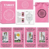 Smoostart Tarot Cards for Beginners with Meanings on Cards - Includes Premium Velvet Storage Bag & Guide Book - 450GSM Thicker Cards