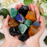 ZHIYUXI 2" Amethyst Rose Quartz Clear Quartz Fluorite Raw Crystals and Stones 4Pcs Crystals Bulk Real Crystals Decor Huge Rocks for Tumbling Witchcraft Wrapping Fountain Rocks Cabbing Room Decor