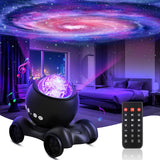 Galaxy Lamp Projector, Star Aurora Projector Built-in Bluetooth Speaker, Night Light for Kids Adults, White Noise Light for Home Decor/Relaxation/Party/Music/Gift (Black)