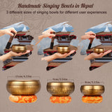 DiDiBirDi 3.15In, 3.54In, 4.33In, 3Pcs Tibetan Singing Bowl Set – Handmade in Nepal for Meditation, Yoga, Relaxation and Stress Relief, Sound Bath