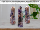 Amazing Gemstone Amethyst Chevron Crystal Towers ~ Natural Healing Crystal Point Obelisk for Reiki Healing and Crystal Grid (2" to 3" Inch)