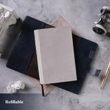 Sun & Moon Journal with Lock for Women Men, A5 Refillable Notebook with Lock for Writing, 224 Numbered Pages