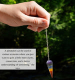 Amazing Gemstone Rainbow Moonstone Crystal Pendulum for Divination - Certified Dowsing Crystals and Healing Stones for Chakra Balancing and Meditation - Enhance Reiki Spiritual Growth