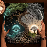 ZHOUSUFEN Trees of Life Altars Cloth Tarots Cards Tablecloth Divinations Cards Table Cloth Square Tapestry Witchcrafts Supply, 50x50cm