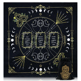 Knana Altar Cloth Witchcraft Velvet Tarot Mat Tarot Cloth for Reading with Celtic Cross Pattern - Hand