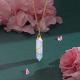 VIBILIA Healing Crystal Necklace Wire Wrapped Natural Amethyst Stone Point Pendant Necklace Hexagonal Reiki Spiritual Quartz Gemstone Stone Jewelry for Women Men