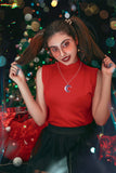MAIBAOTA 7 Chakra Healing Crystal Necklace Gothic Necklaces for Women Crescent Moon Phase Stone Pendant Necklaces Natural Reiki Spiritual Quartz Gemstone Hippie Witch Jewelry Gifts for Women