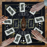 Knana Altar Cloth Witchcraft Velvet Tarot Mat Tarot Cloth for Reading with Celtic Cross Pattern - Hand