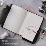 Sun & Moon Journal with Lock for Women Men, A5 Refillable Notebook with Lock for Writing, 224 Numbered Pages