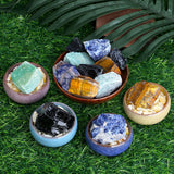 ZHIYUXI 2" Amethyst Rose Quartz Clear Quartz Fluorite Raw Crystals and Stones 4Pcs Crystals Bulk Real Crystals Decor Huge Rocks for Tumbling Witchcraft Wrapping Fountain Rocks Cabbing Room Decor