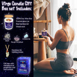 Astrology Candle Set - Zodiac Candle Amethyst, dalmatian jasper, and amazonite