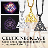 Richsteel Triquetra Celtic Knot Pendant Necklace for Men Women Stainless Steel Irish Knot Amulet Jewelry