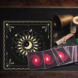 BOXOB Altar Cloth, 18.31x18.31in Delicate Square Sun Moon Alter Cloths Witchcraft Spiritual Tarot Mat Tablecloth Divination Tools and Accessories Perfect Divination Ritual Supplies