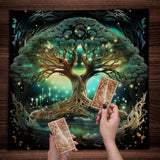 ZHOUSUFEN Trees of Life Altars Cloth Tarots Cards Tablecloth Divinations Cards Table Cloth Square Tapestry Witchcrafts Supply, 50x50cm