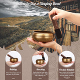 DiDiBirDi 3.15In, 3.54In, 4.33In, 3Pcs Tibetan Singing Bowl Set – Handmade in Nepal for Meditation, Yoga, Relaxation and Stress Relief, Sound Bath