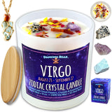 Astrology Candle Set - Zodiac Candle Amethyst, dalmatian jasper, and amazonite