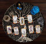 Indian Consigners Tree of Life Altar Cloth Tapestry Tablecloth Celtic Trees Ritual Spiritual Cloth for Sacred Places, Cotton Square Tarot Table Cover 18 by 18 Sacred