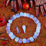 Opalite, 25 pcs Rune Stone With Engraved Elder Futhark, Runes, Runes Set, Witchy Gifts, Chakra Decor, Crystal Set, Viking Decor, Crystals and Stones, Pendulum Crystal, Witchcraft Kit, Reiki Supplies