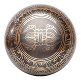 Tibetan Singing Bowl Set Authentic – Handmade in Nepal Sound & Meditation Bowl – Spiritual Decor for Yoga, Wellness Spaces & Relaxation by Himalayan Bazaar (Brown & Red)