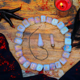 Opalite, 25 pcs Rune Stone With Engraved Elder Futhark, Runes, Runes Set, Witchy Gifts, Chakra Decor, Crystal Set, Viking Decor, Crystals and Stones, Pendulum Crystal, Witchcraft Kit, Reiki Supplies
